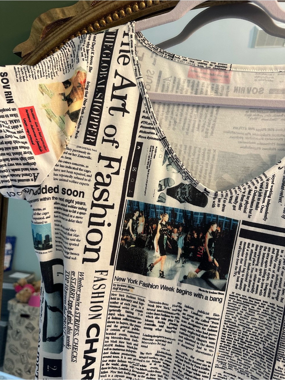 Fashion Newspaper Print Maxi Skirt - Black & White
